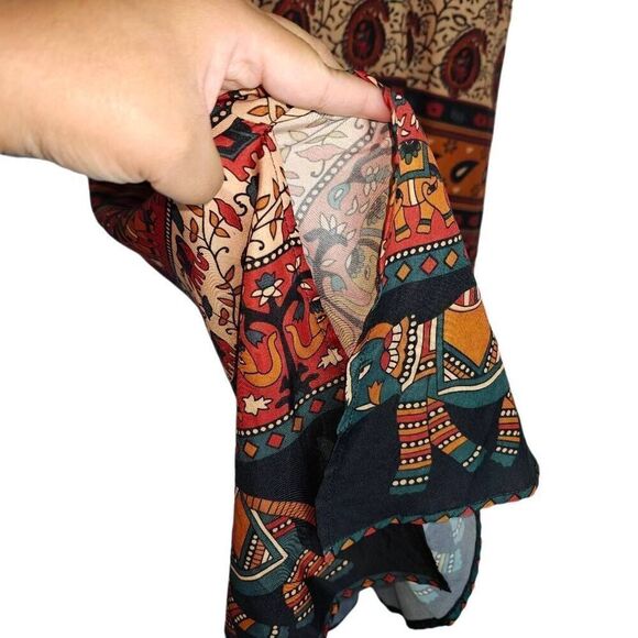 As HRO Boho Midi Printed A-Line Skirt - Picture 2 of 8